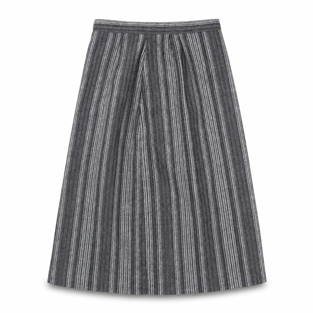 Peabody House Girls Grey Striped Wool Blend A-Line Knee Length Skirt 9-10 Years