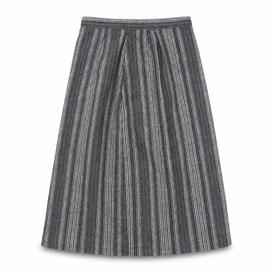 Peabody House Girls Grey Striped Wool Blend A-Line Knee Length Skirt 9-10 Years