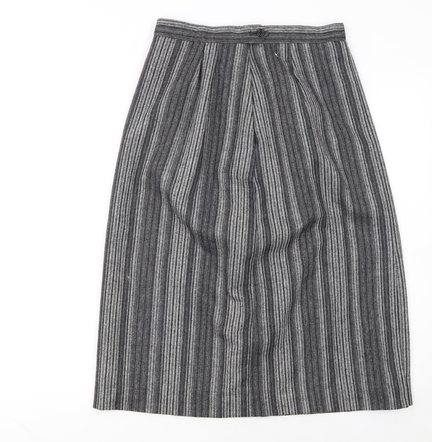 Peabody House Girls Grey Striped Wool Blend A-Line Knee Length Skirt 9-10 Years