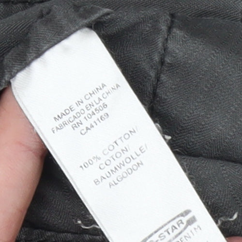 G-Star Womens Grey Cotton Biker Jacket Size S Classic Style