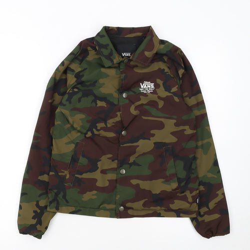 Vans Womens Green Camouflage Coach Jacket Size Small