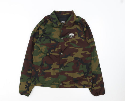 Vans Womens Green Camouflage Coach Jacket Size Small