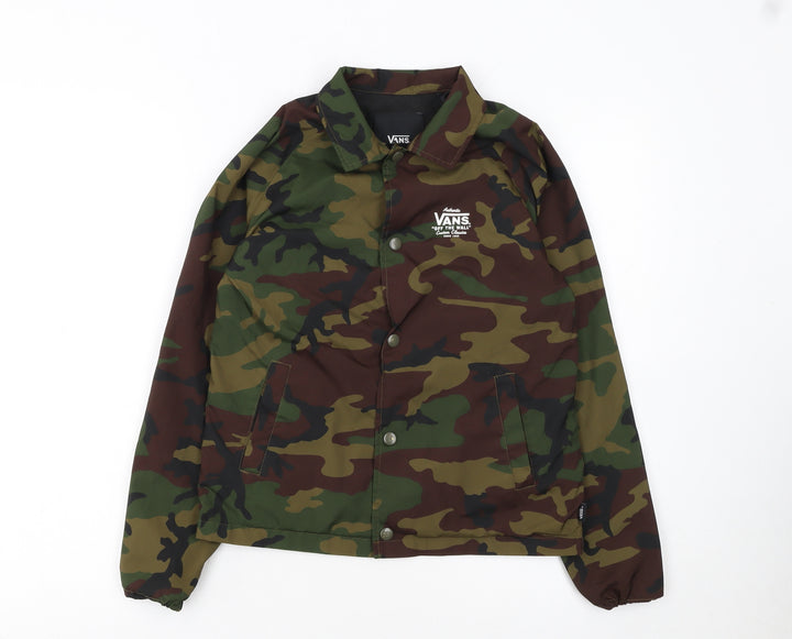 Vans Womens Green Camouflage Coach Jacket Size Small
