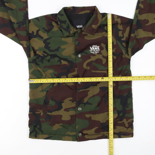 Vans Womens Green Camouflage Coach Jacket Size Small