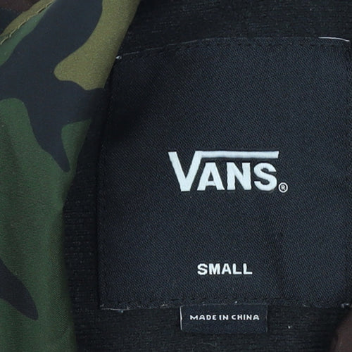 Vans Womens Green Camouflage Coach Jacket Size Small
