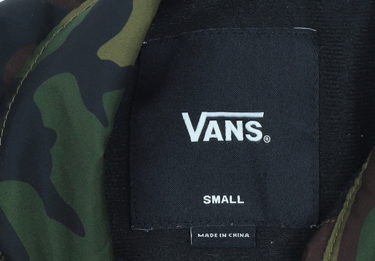 Vans Womens Green Camouflage Coach Jacket Size Small