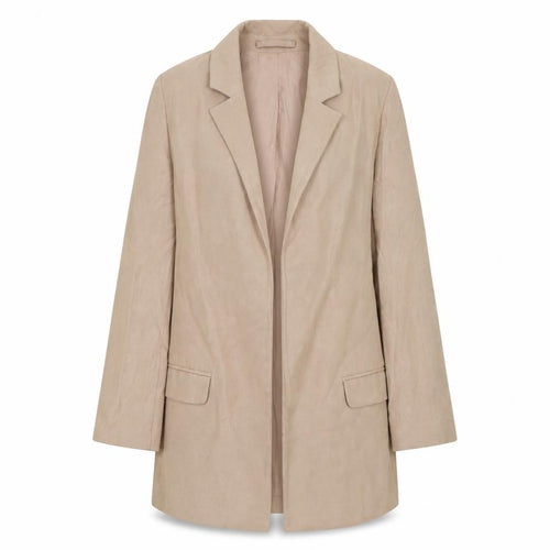 AllSaints Women Beige Viscose Classic Single-Breasted Blazer UK 8