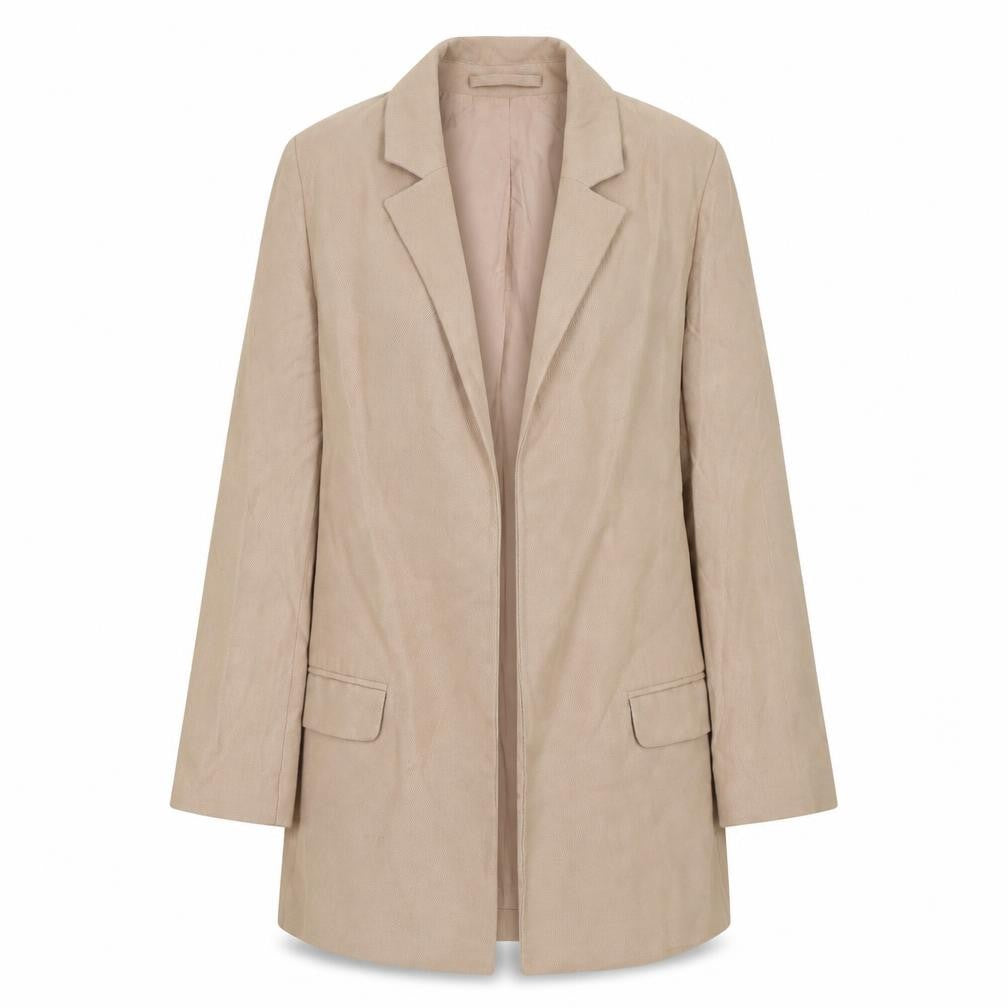 AllSaints Women Beige Viscose Classic Single-Breasted Blazer UK 8