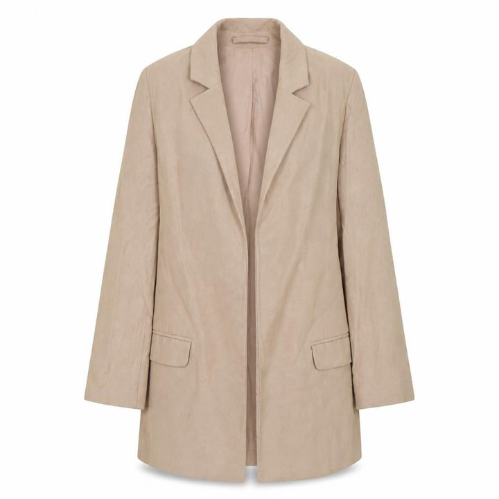AllSaints Women Beige Viscose Classic Single-Breasted Blazer UK 8