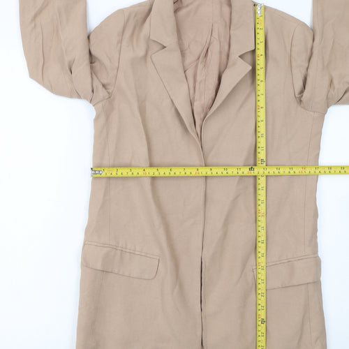 AllSaints Women Beige Viscose Classic Single-Breasted Blazer UK 8