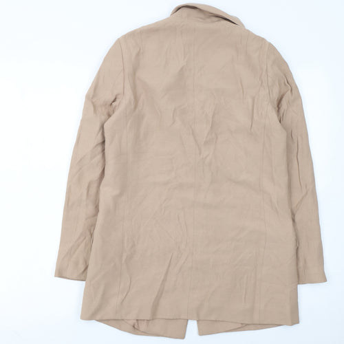 AllSaints Women Beige Viscose Classic Single-Breasted Blazer UK 8