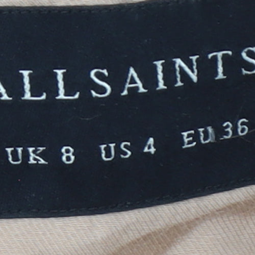 AllSaints Women Beige Viscose Classic Single-Breasted Blazer UK 8