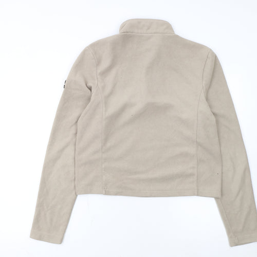 TOG24 Women Beige Fleece 1/2 Zip Pullover Sweatshirt S