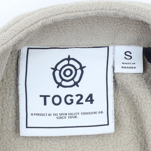 TOG24 Women Beige Fleece 1/2 Zip Pullover Sweatshirt S