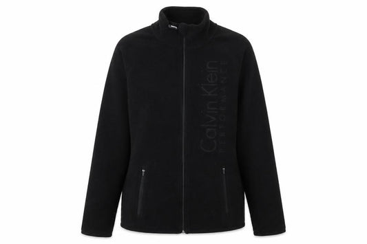Front view of Calvin Klein Women’s Black XS Fleece Zip Jacket Quick Dry