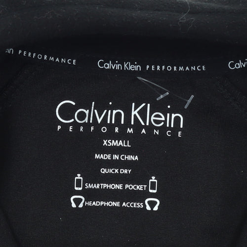 Calvin Klein Women’s Black XS Fleece Zip Jacket Quick Dry