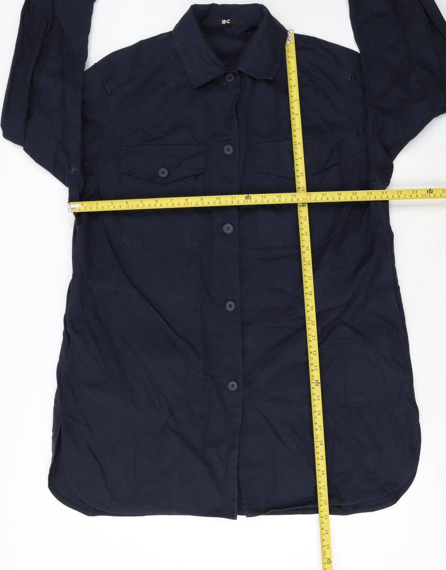 Uniqlo Women’s Blue Cotton Basic Jacket XS Casual Mid-Length