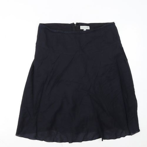 Jigsaw Womens Black Silk A-Line Knee Length Skirt Size 14