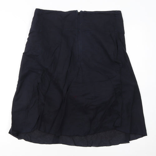 Jigsaw Womens Black Silk A-Line Knee Length Skirt Size 14