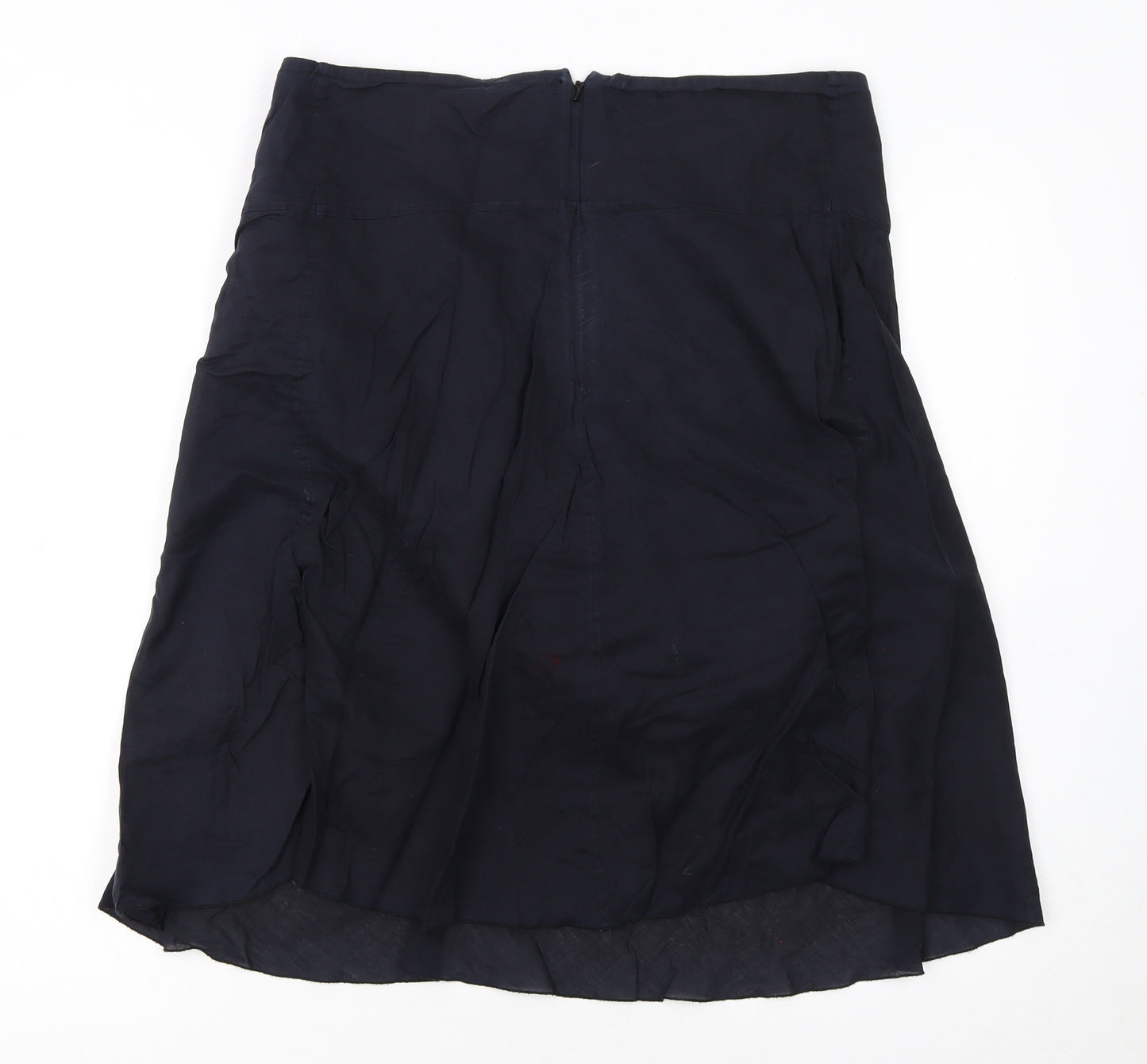 Jigsaw Womens Black Silk A-Line Knee Length Skirt Size 14
