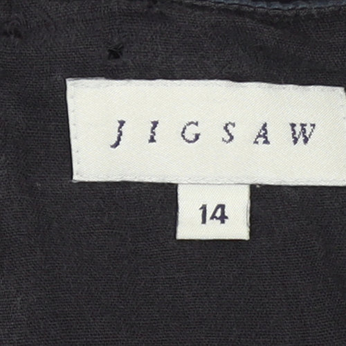 Jigsaw Womens Black Silk A-Line Knee Length Skirt Size 14