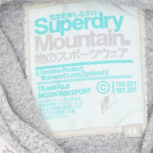 Superdry Womens Grey Full Zip Hoodie XS Mountain Storm Softshell