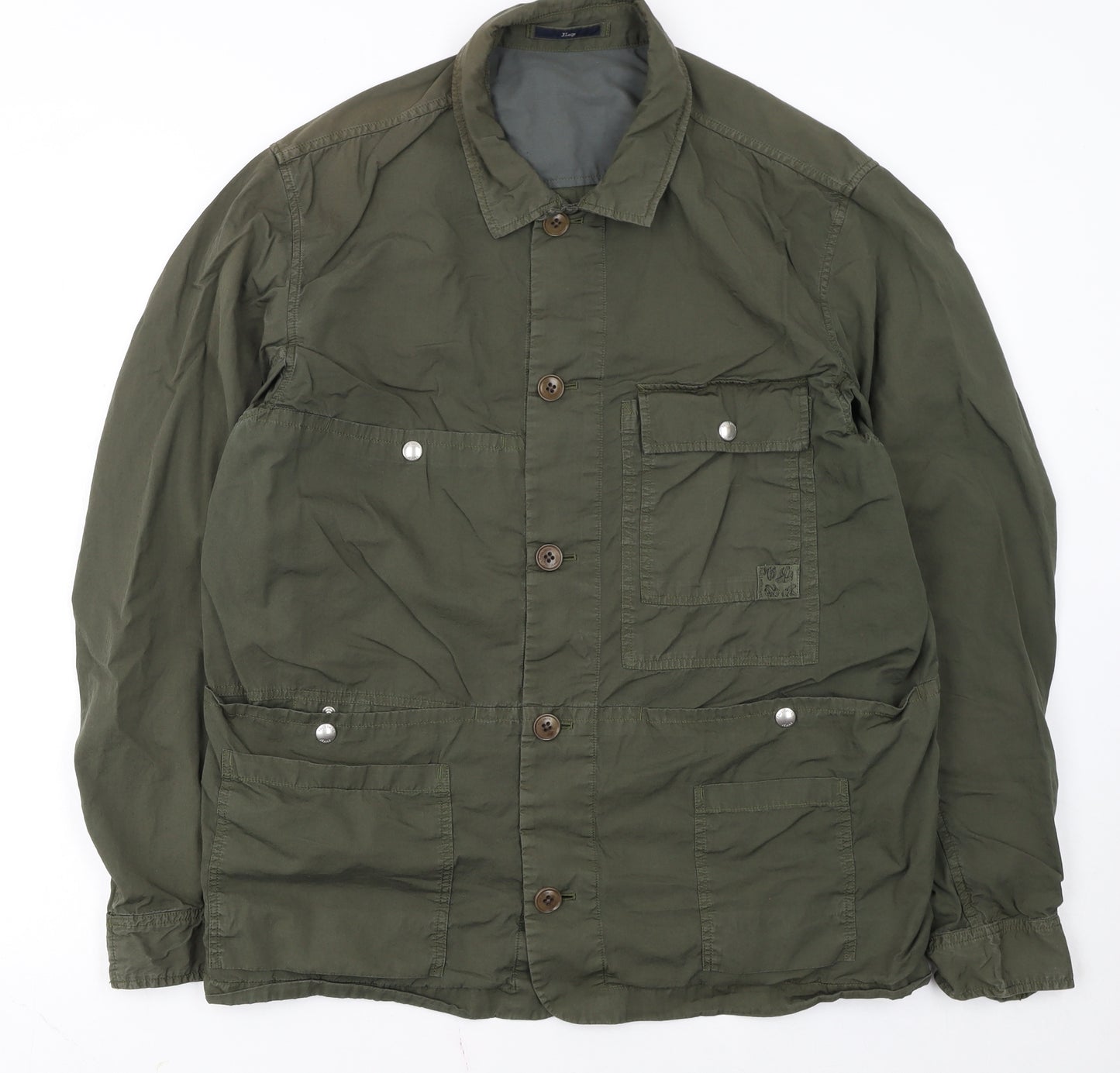 Paul Smith Jeans Men's Green XL Military Style Button-Up Shirt