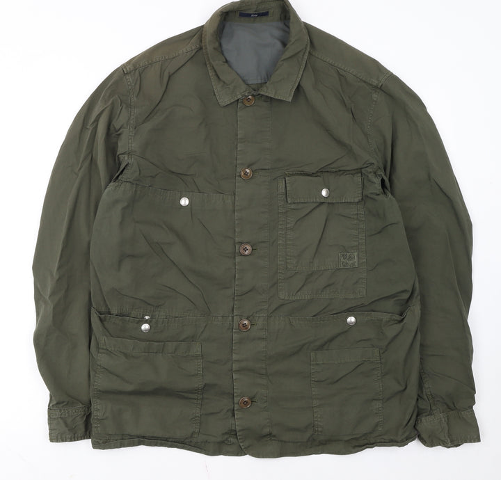 Paul Smith Jeans Men's Green XL Military Style Button-Up Shirt