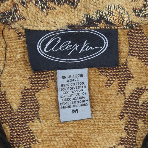 Alex Evenings Women's Brown Paisley Velvet Trim Blazer M