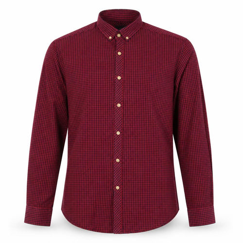 Moss London Men's Red Check Slim Fit Long Sleeve Button-Up Shirt Size L