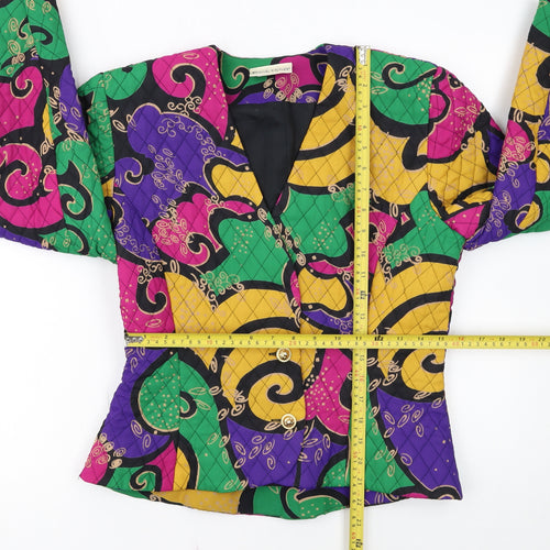 Frank Usher Womens Multicoloured Size 14 Vintage Geometric Blazer Jacket