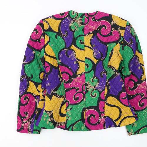 Frank Usher Womens Multicoloured Size 14 Vintage Geometric Blazer Jacket