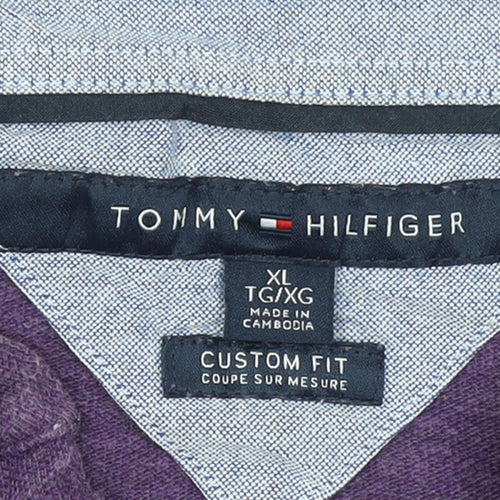 Tommy Hilfiger Men's Purple XL Custom Fit Cotton Polo Shirt