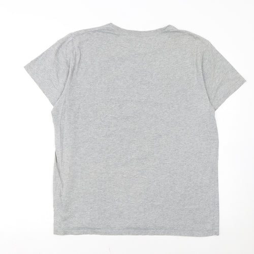 Ralph Lauren Polo Jeans Grey Graphic Cotton Men's T-Shirt Size L