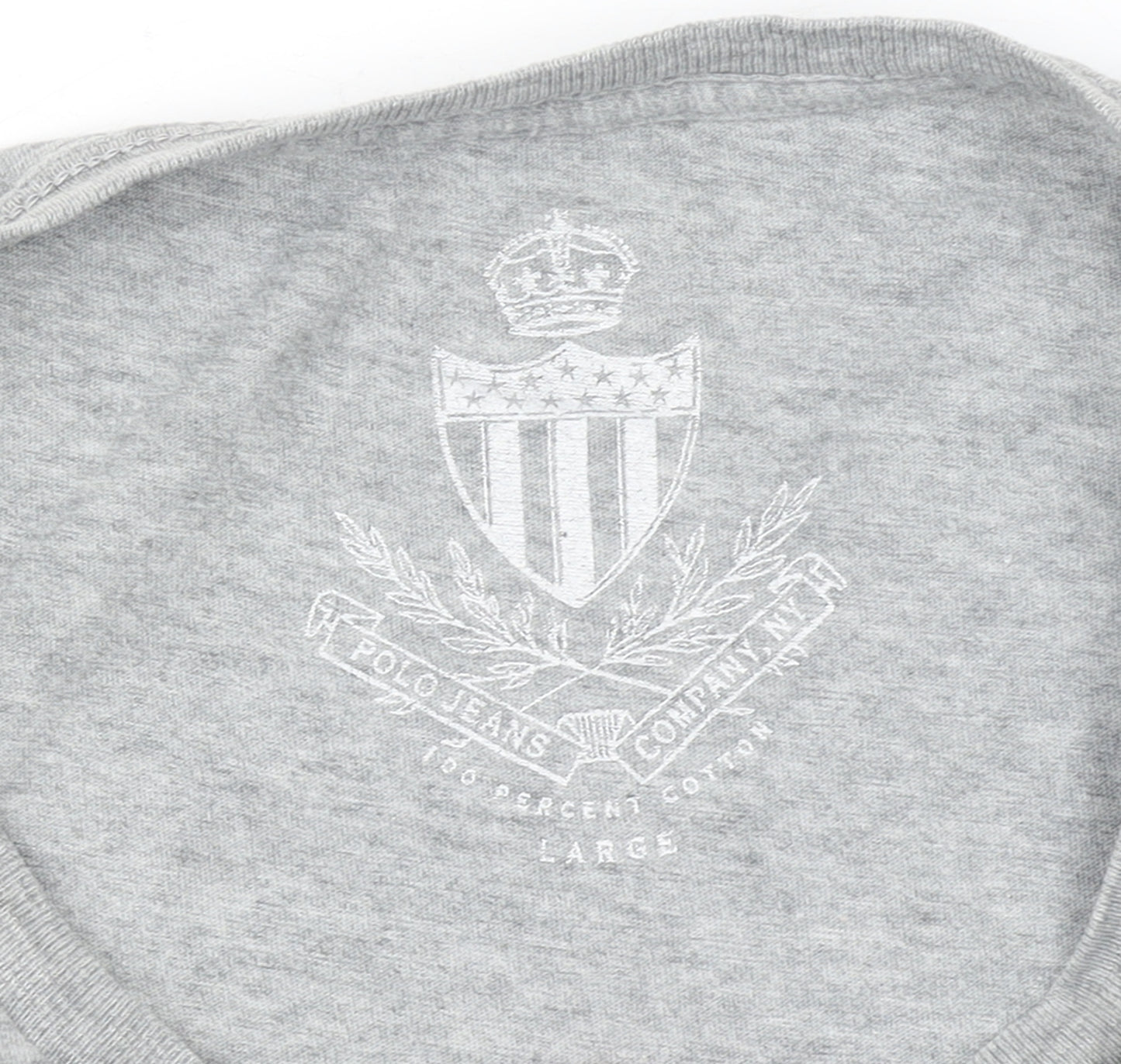 Ralph Lauren Polo Jeans Grey Graphic Cotton Men's T-Shirt Size L