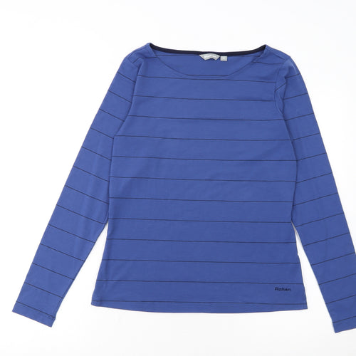 Rohan Women's Blue Striped Long Sleeve Polyester T-Shirt Size 10