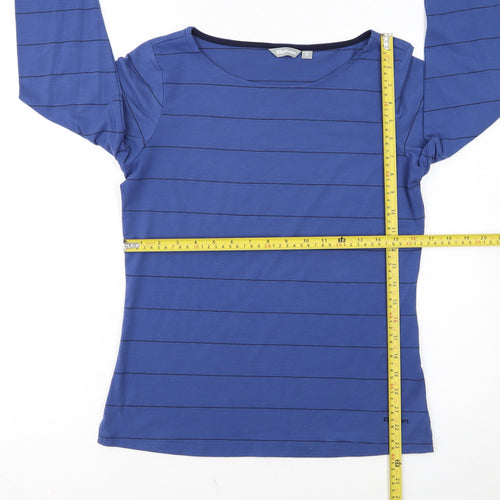 Rohan Women's Blue Striped Long Sleeve Polyester T-Shirt Size 10