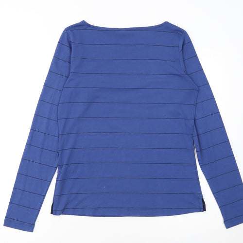 Rohan Women's Blue Striped Long Sleeve Polyester T-Shirt Size 10