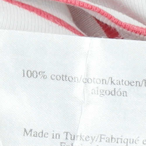 Laura Ashley Women’s White Pink Striped Cotton T-Shirt UK 14