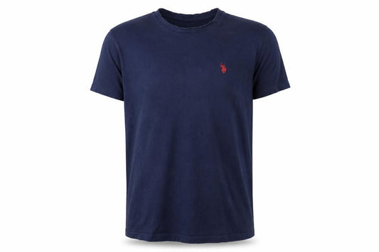 Front view of U.S. Polo Assn. Men's Blue Short Sleeve Cotton Polo M