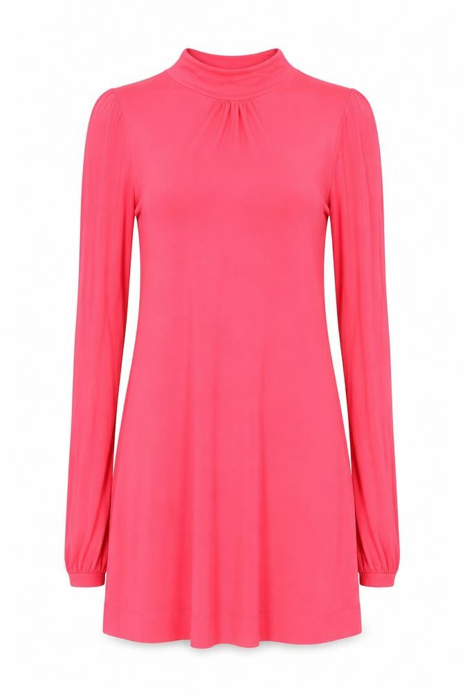 French Connection Women Pink Size 8 Long Sleeve Bow Tie Shift Dress