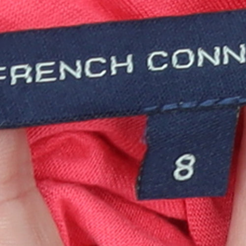 French Connection Women Pink Size 8 Long Sleeve Bow Tie Shift Dress