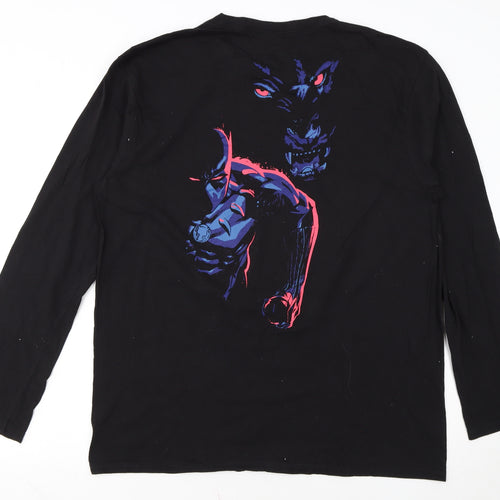 Marvel Men's Black Panther Black Long Sleeve T-Shirt XL Loot Wear Exclusive
