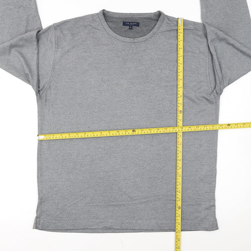 Ted Baker Mens Grey Crew Neck Long Sleeve Knit Sweatshirt Size L