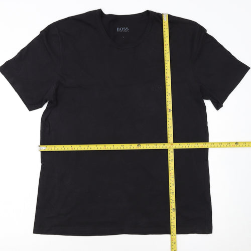 Hugo Boss Men's Black Crew Neck Cotton T-Shirt Size L