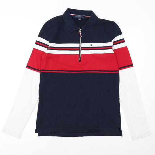 Tommy Hilfiger Men's Multicoloured Long Sleeve 1/4 Zip Polo XS
