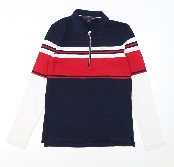 Tommy Hilfiger Men's Multicoloured Long Sleeve 1/4 Zip Polo XS