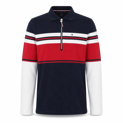 Tommy Hilfiger Men's Multicoloured Long Sleeve 1/4 Zip Polo XS