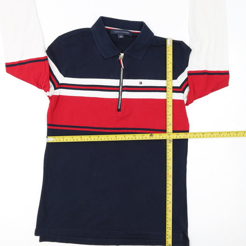 Tommy Hilfiger Men's Multicoloured Long Sleeve 1/4 Zip Polo XS