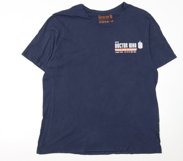 BBC Doctor Who Men's Navy 50th Anniversary XL T-Shirt